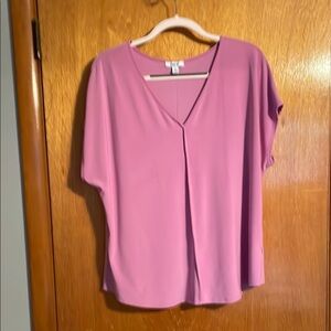 Women's Pink V-Neck Top